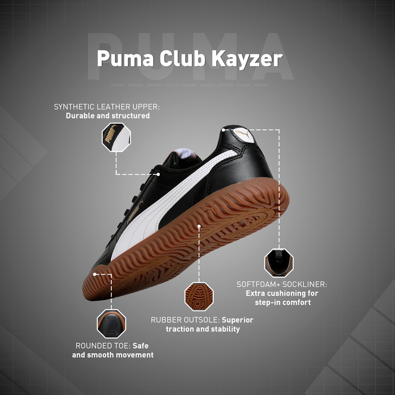 Buy Puma Club Kayzer Superior Cushioning Casual Shoes -  - Footwear for Unisex photo 7