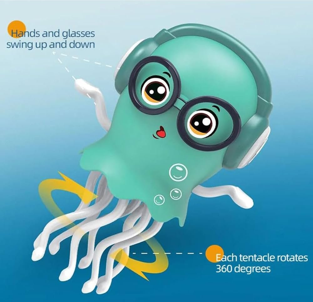 Dancing Jellyfish Musical Toy for Kids with LED Lights, Bump & Go 360° Rotating Crawling Octopus Toy with Twisting Tentacles, Interactive Music Toy for Babies, Toddlers, Boys & Girls photo 4